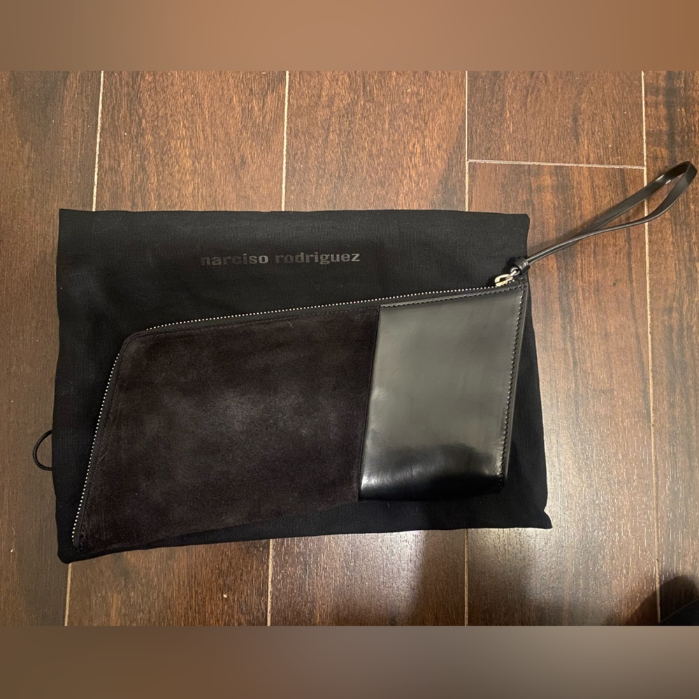 Brand new Narciso Rodriguez black leather wristlet/clutch